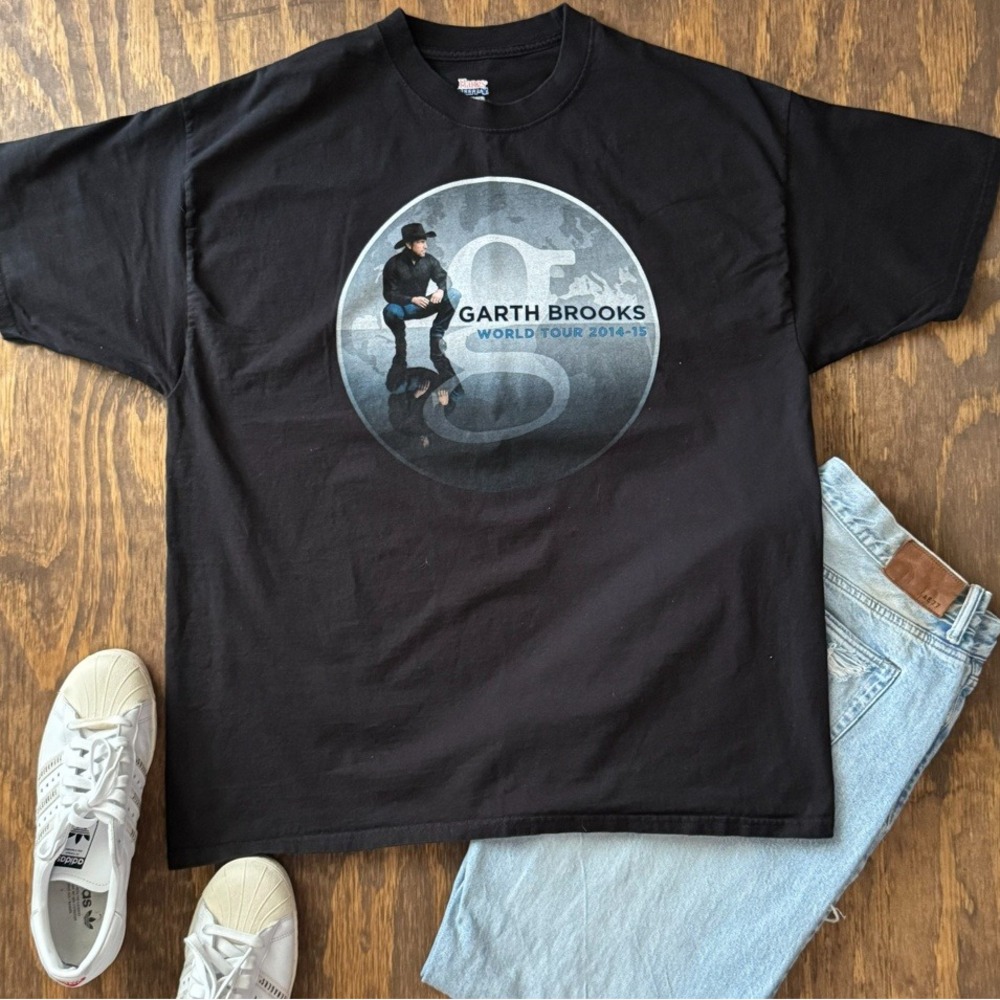Garth Brooks World Tour 2014-15 Tee 2XL Black Country Music Concert Shirt